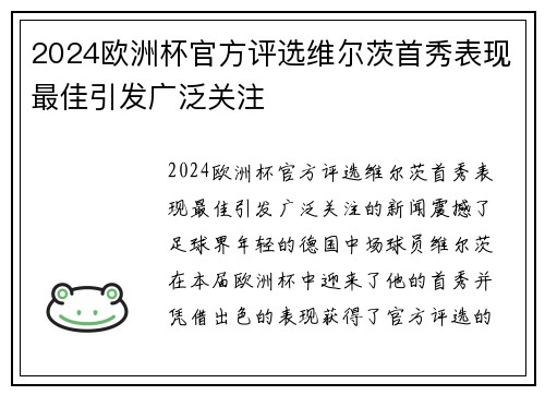 2024欧洲杯官方评选维尔茨首秀表现最佳引发广泛关注